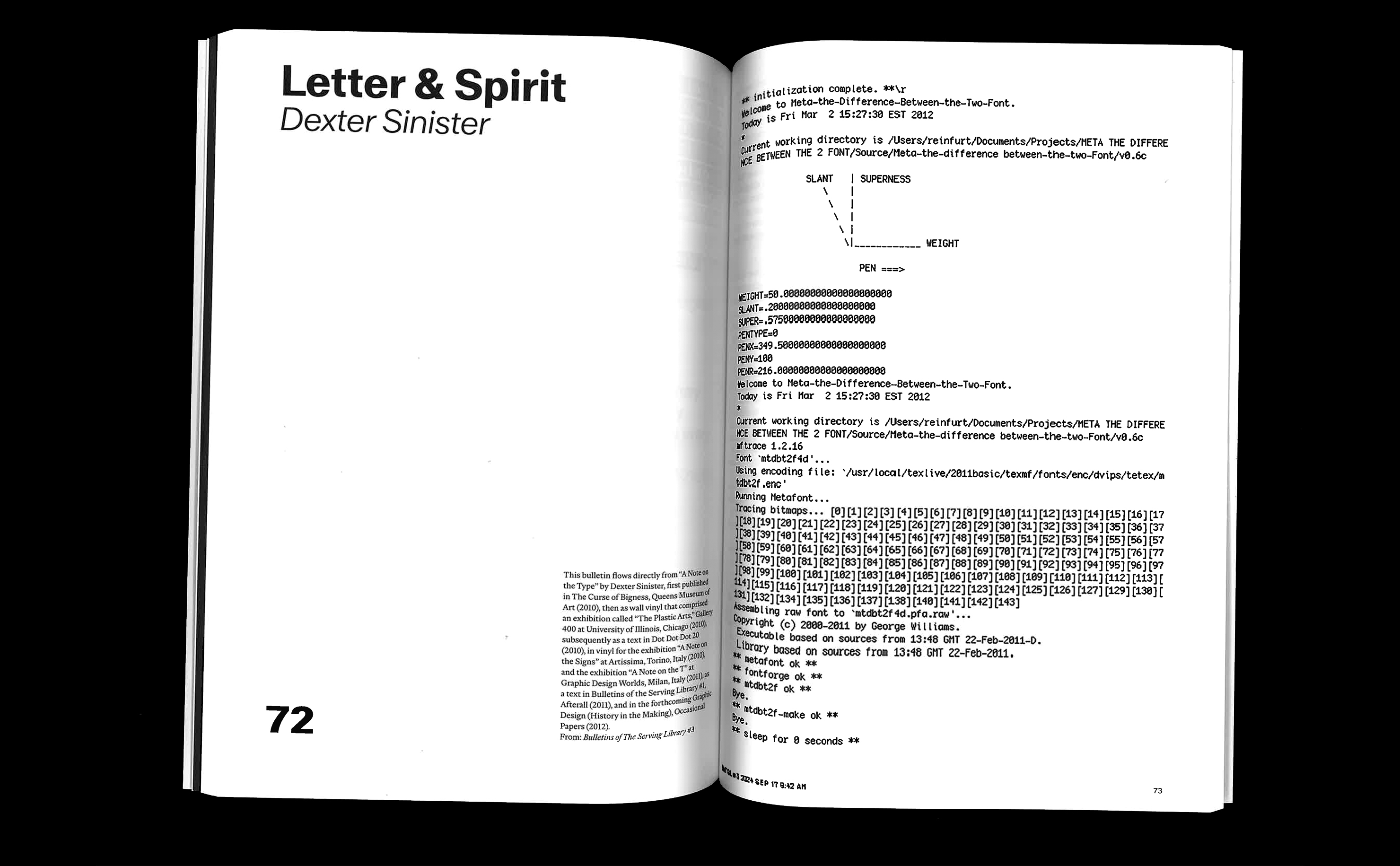 A MetaFont reader spread
